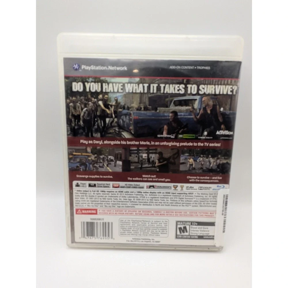 Activision The Walking Dead: Survival Instinct PS3 Manual Included, M